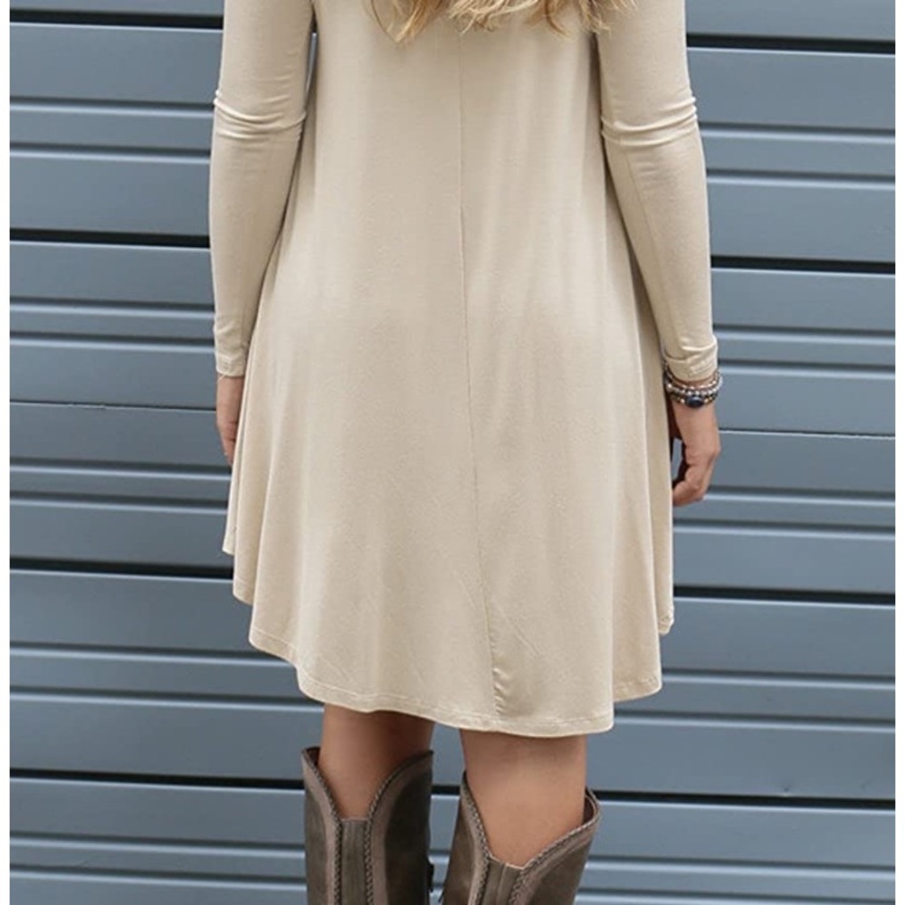 NWT!!!! Beige Casual Loose fitting T-shirt Dress